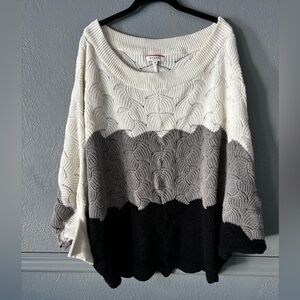 Andree by Unit | Tri color | knit | bat wing | sweater | 3x